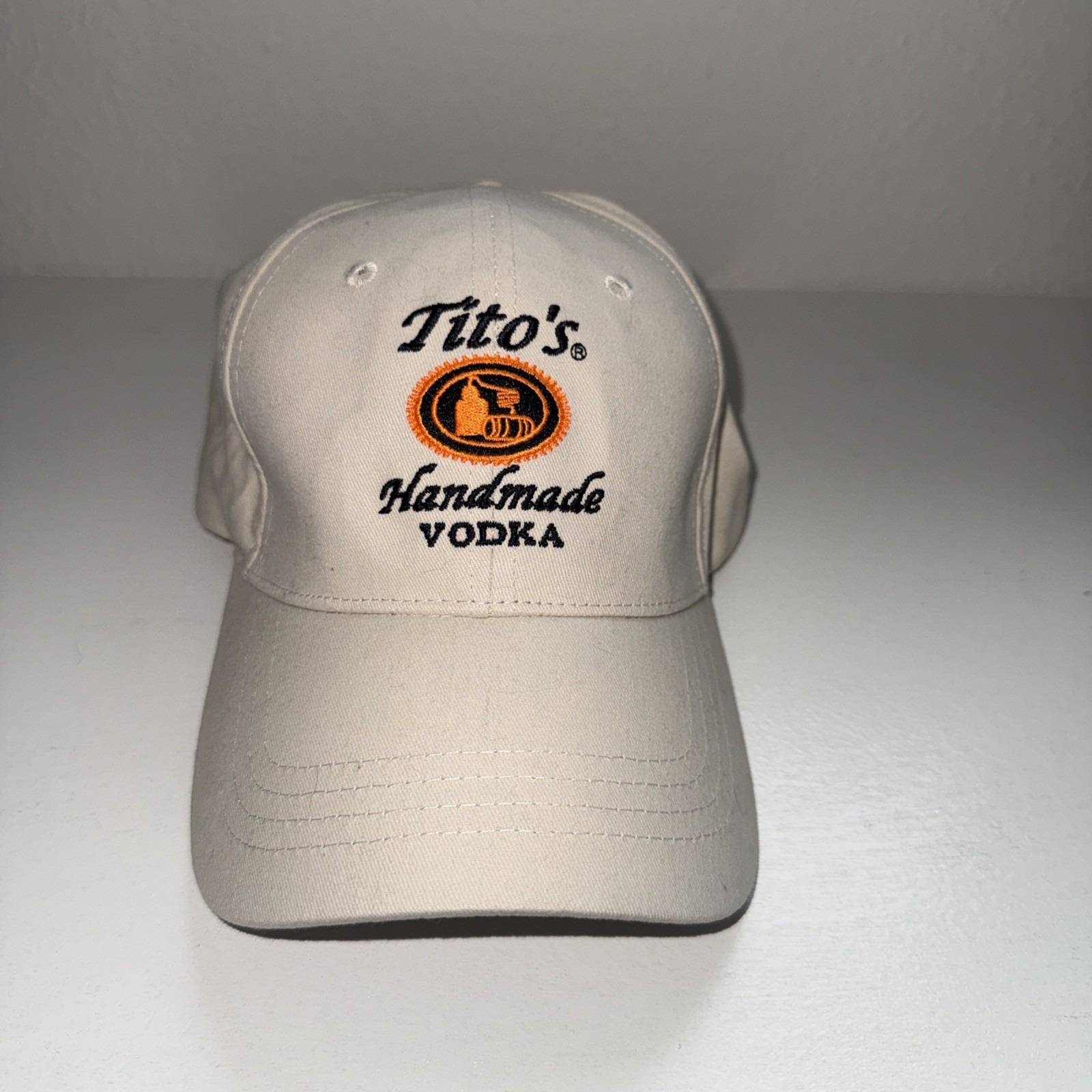 Titos Beige Adjustable Baseball Cap Hat Embroidered Logo